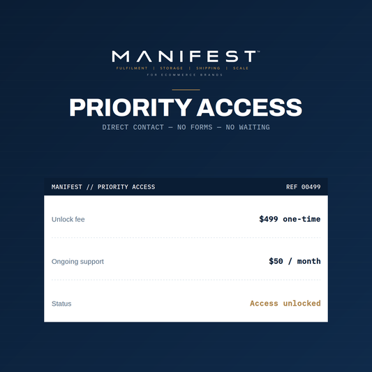 Manifest Startup — $799 E-Commerce Infrastructure Setup
